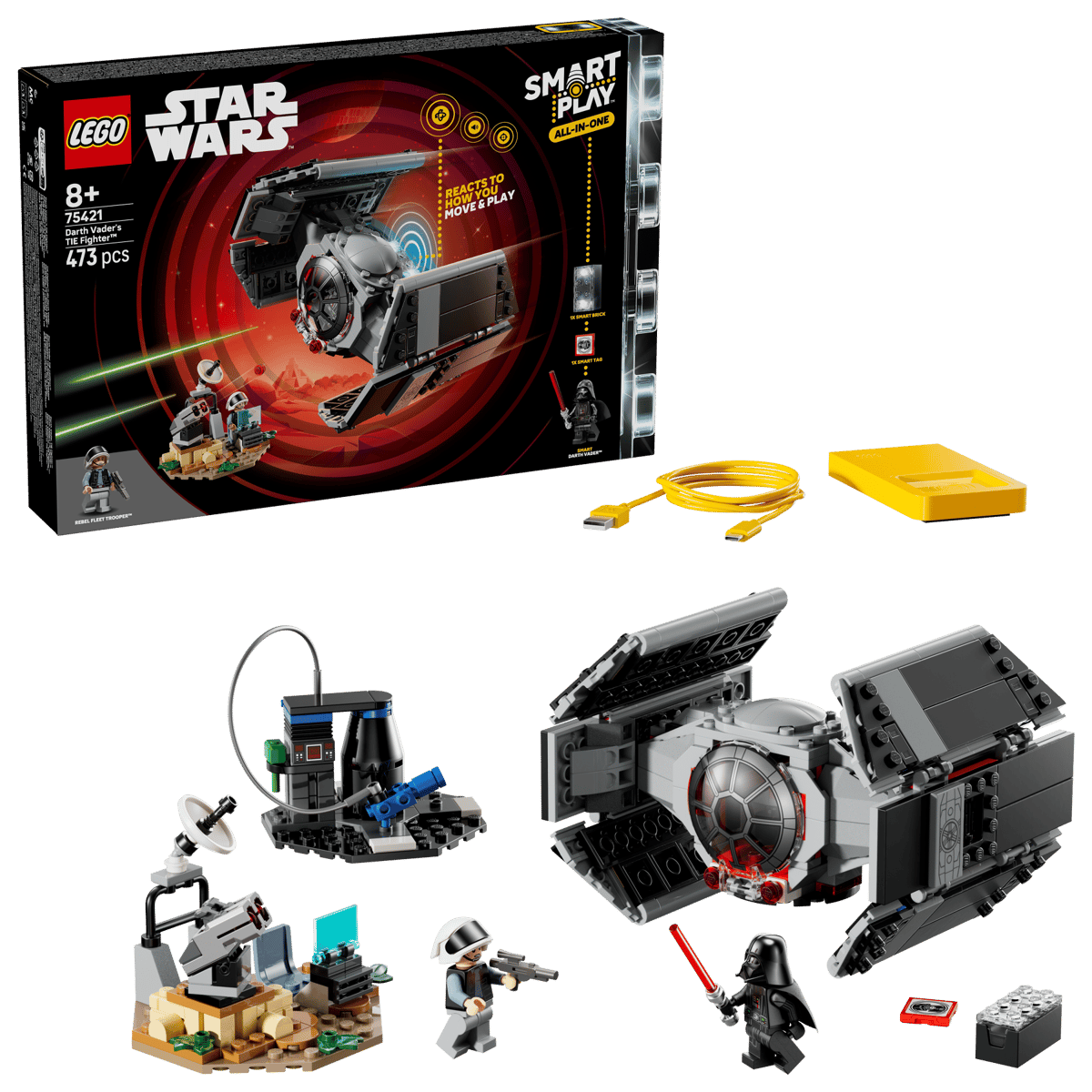 LEGO Star Wars, SMART Play: Myśliwiec TIE Dartha Vadera, 75421