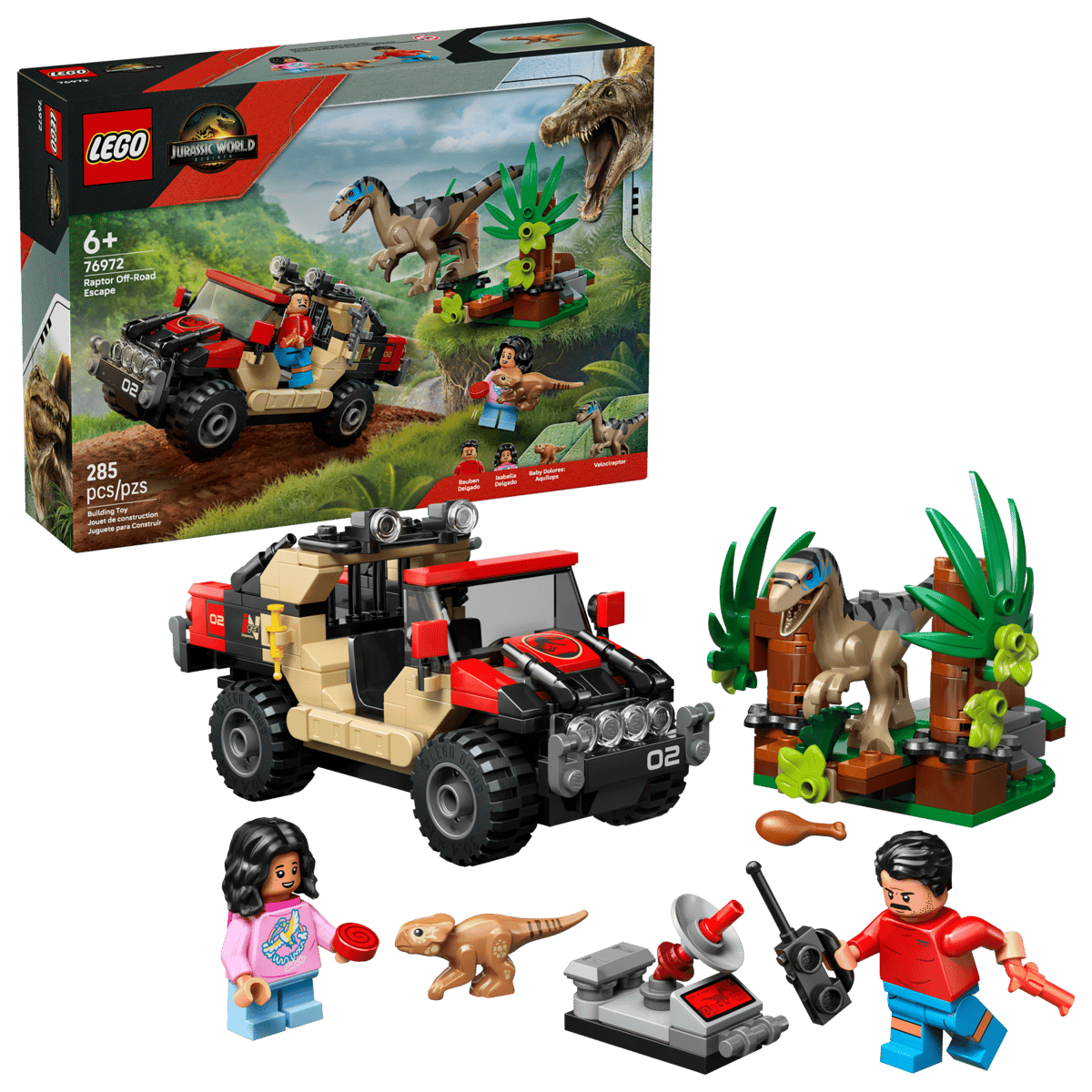 LEGO® 76972 Jurassic World - Ucieczka terenówką przed raptorem