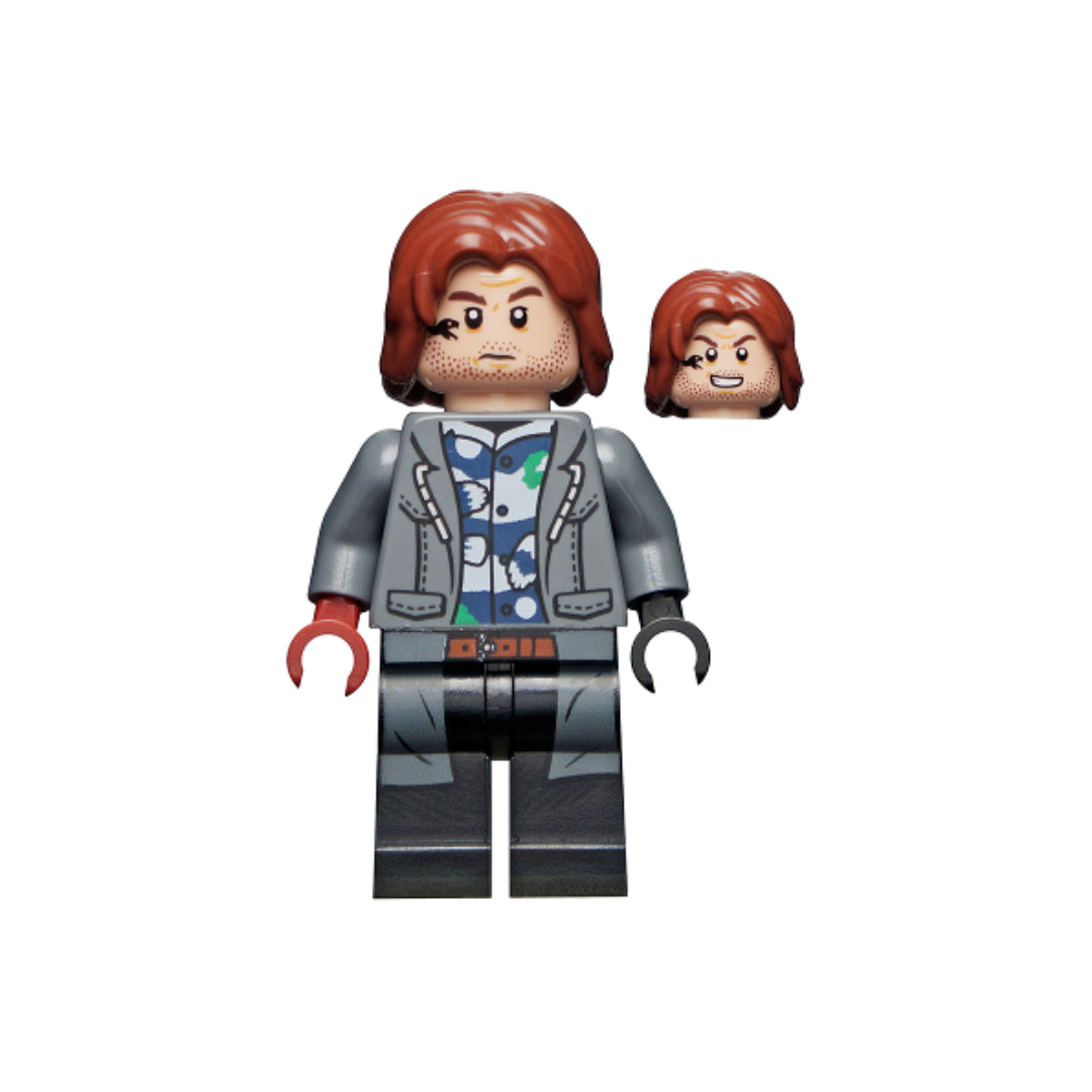 Rainn Delacourt Minifigure - Dark Blue and White Shirt, jw077